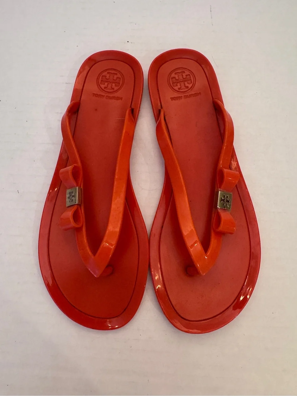 Tory Burch  Sandals  Jelly Orange  Thong /slip On Sandals Size 9M Summer Preppy